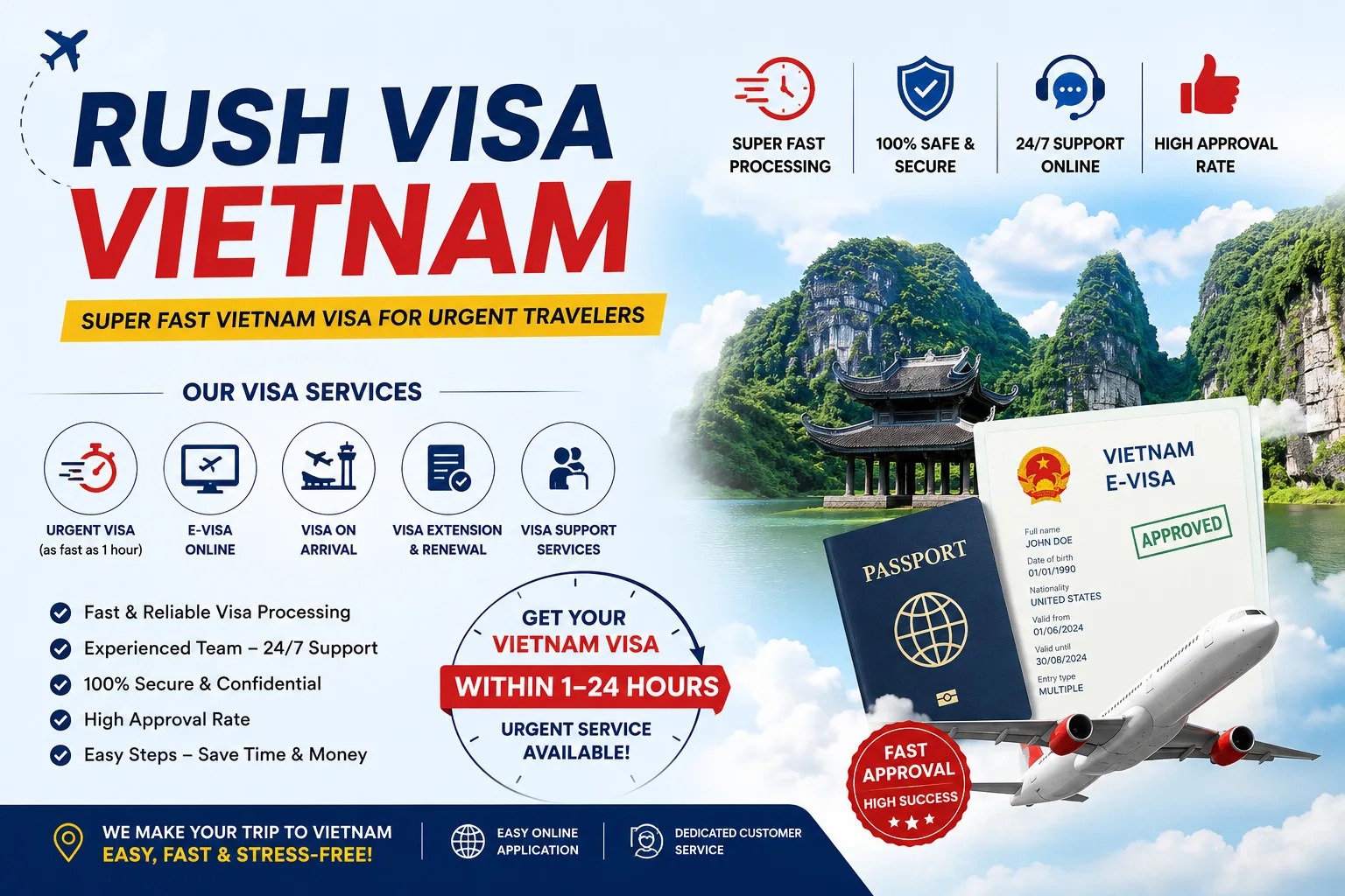 Rush Visa Vietnam 4-8h